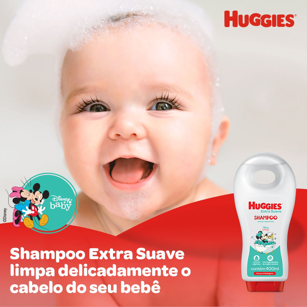 Miniatura Shampoo Infantil Huggies Extra Suave com 400ml