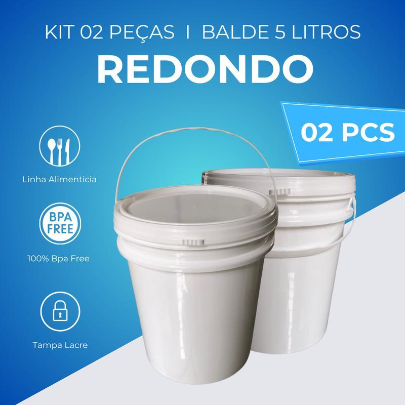 Miniatura Balde 5L Com Alça Para Fermentar Cerveja 2 Pçs