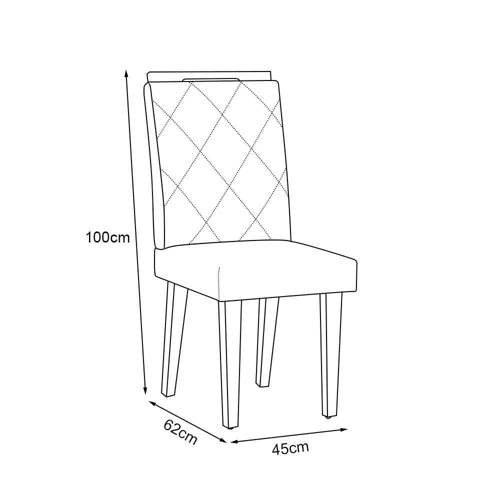 Miniatura Kit 4 Cadeiras De Jantar Desmontável Pés Em Madeira Maciça Diana 45cm X 100cm Suede Marrom - Cor: Marrom