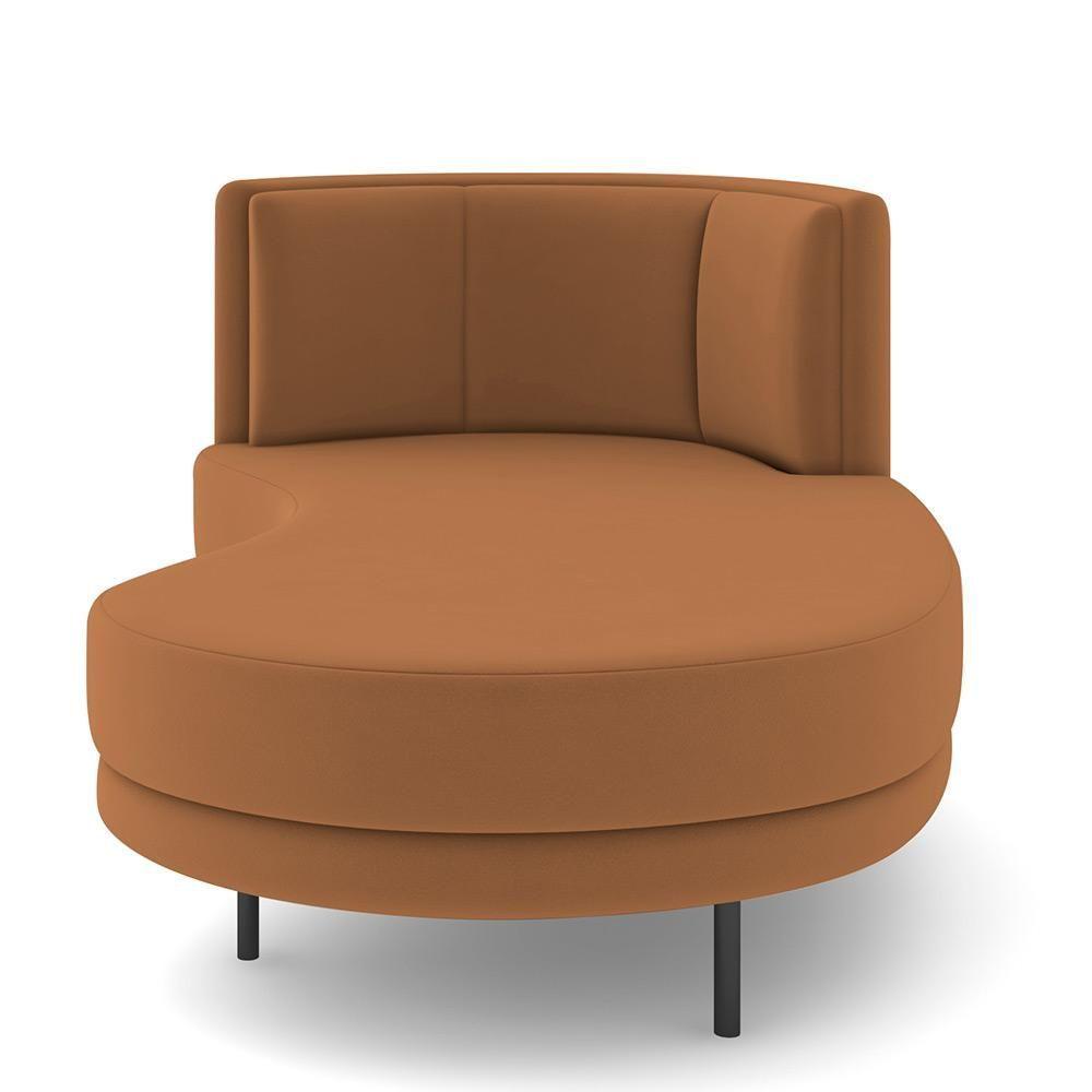 Sofá Chaise Longue Living Lucca Direito D02 Veludo Terracota C-262
