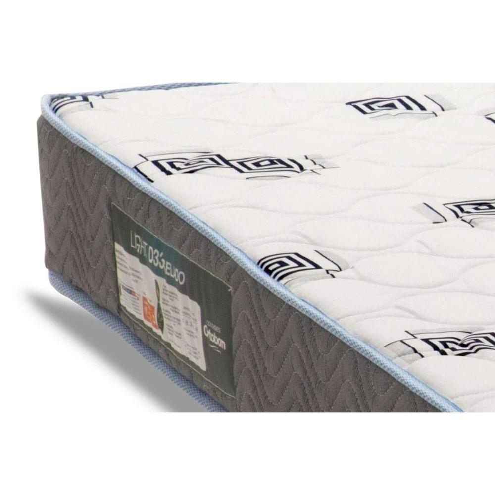 Miniatura Cama Box Viúva: Colchão Espuma D33 Ortobom Light Saúde + Base Crc Suede Brown (128x188)