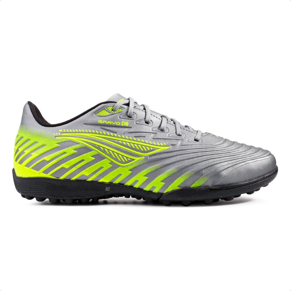 Miniatura Chuteira Society Penalty Bravo Y-3.0 Unissex Chumbo / Amarelo - 35
