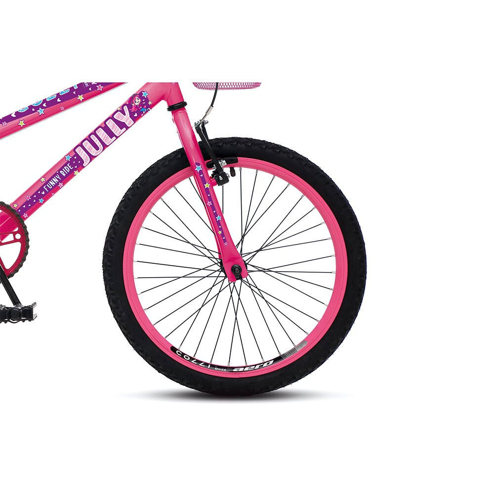 Miniatura Bicicleta Colli Jully, Aro 20 Freio V-Brake Quadro 20 Rosa Neon