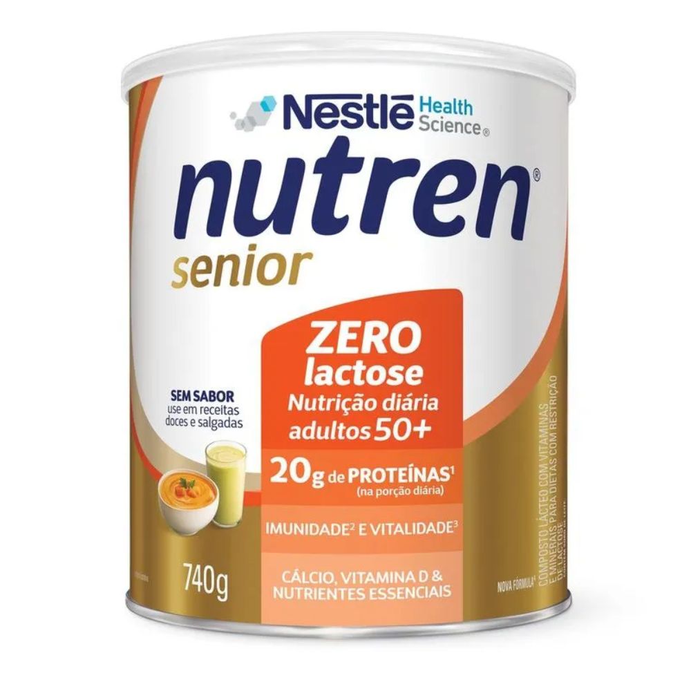 Miniatura Nutren Senior Zero Lactose Sem Sabor 2 Unidades de 740g Cada