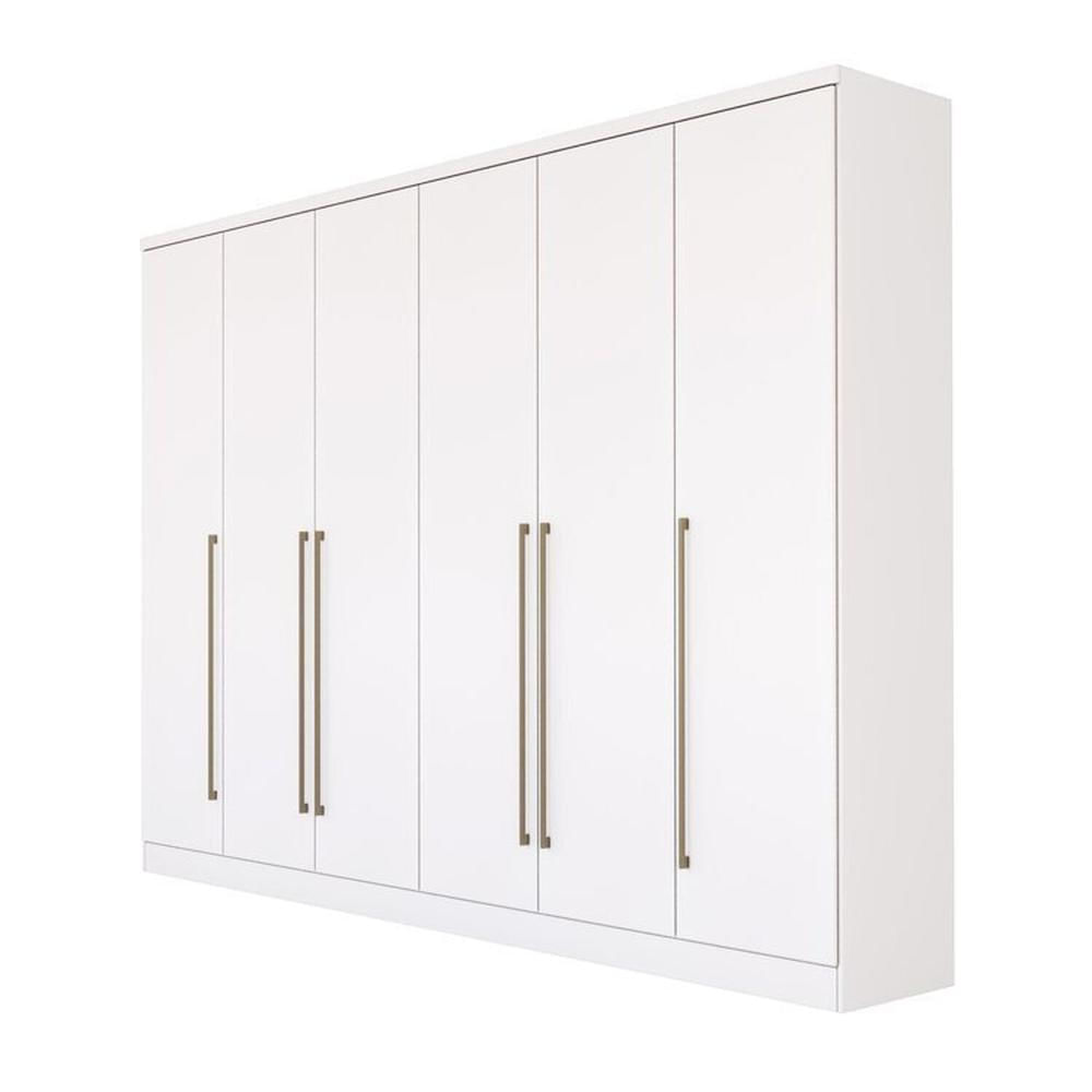 Miniatura Guarda-Roupa 6 Portas Portugal E Comoda 5 Gavetas Premium Espresso Móveis Branco/Neve