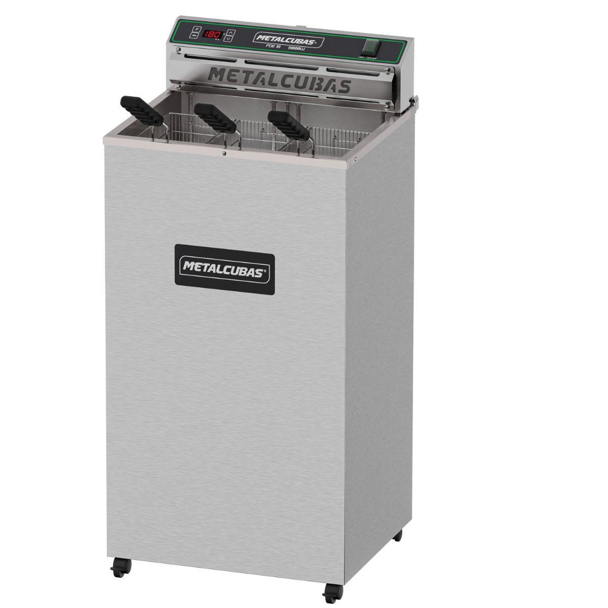 Miniatura Fritadeira Elétrica Inox Industrial Óleo Metalcubas 18L Foe