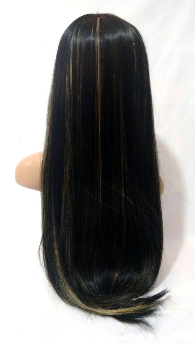 Peruca Lace Wig Lisa Preto com luzes Fibra Futura