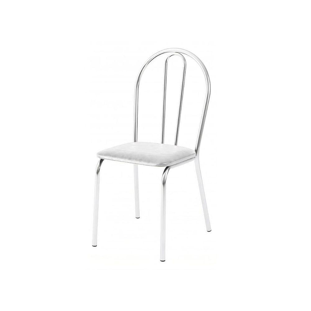 Miniatura Kit 5 Cadeiras Lisboa Cromada Para Cozinha Ou área Gourmet-assento Sintético Branco