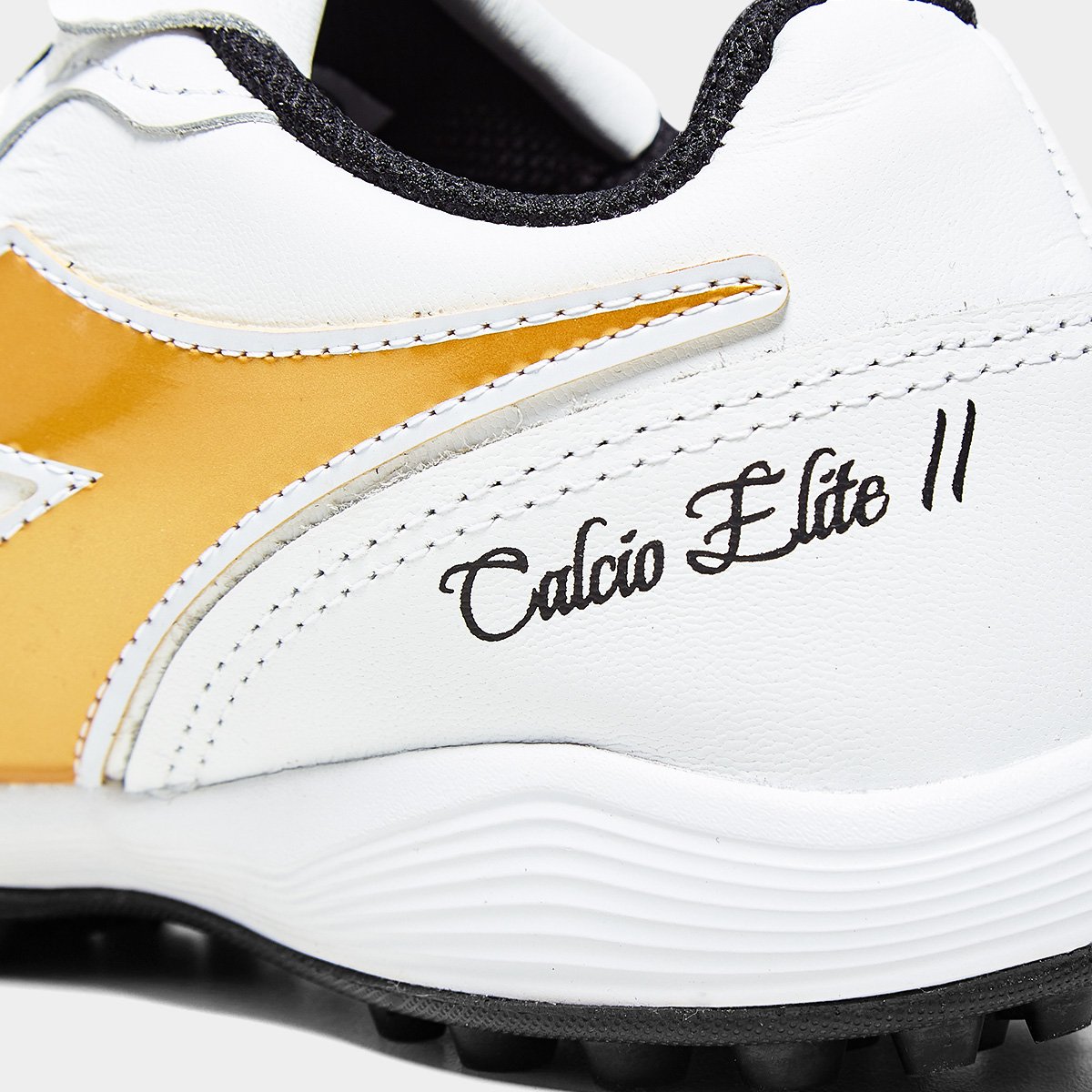 Chuteira Society Diadora Calcio Elite II Unissex Branco+dourado - 38