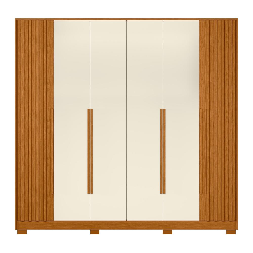 Miniatura Guarda Roupa Casal 06 Portas Deville Cinamomo/Off White