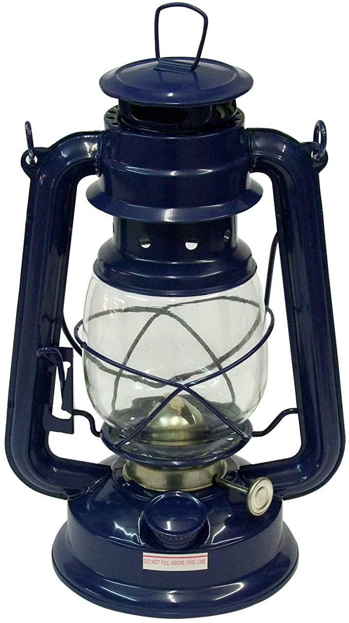 Miniatura Kit 2 Lampião Lamparina Querosene Grande 34 Cm Azul Western