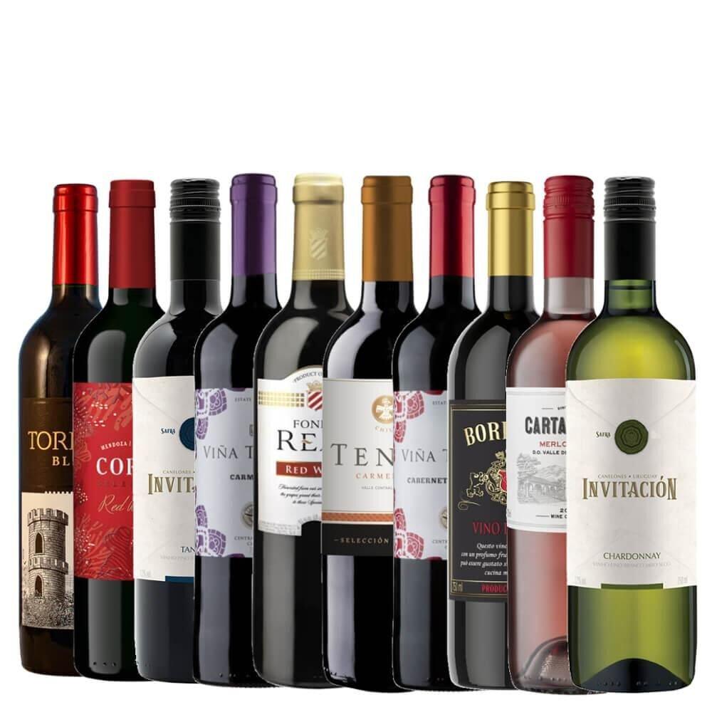 Kit 10 vinhos por R$ 189