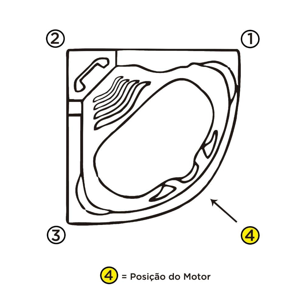 Miniatura Banheira Hidromassagem Astra Quantum Luxo 207cmx140cmx58cm - 04 Jatos Gel Coat P4 Sem Aquecedor 220V