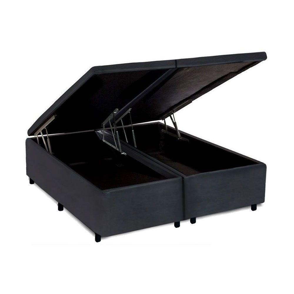 Miniatura Cama Box Baú Queen Universal Suede Gray (158x198x35) - Costa Rica