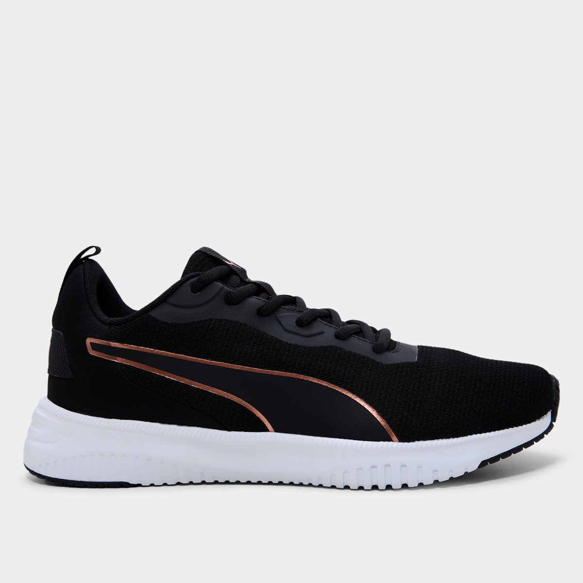 Miniatura Tênis Puma Flyer Flex BDP Feminino Preto+Prata - 34