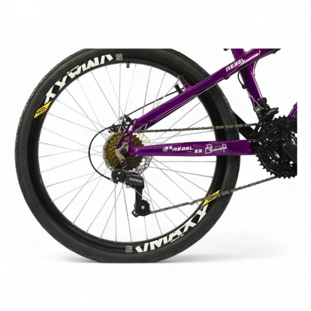 Miniatura Bicicleta Aro 26 Gta Rebel Freeride 21v Shimano Freio A Disco Do Grau - Roxo Roxo/branco