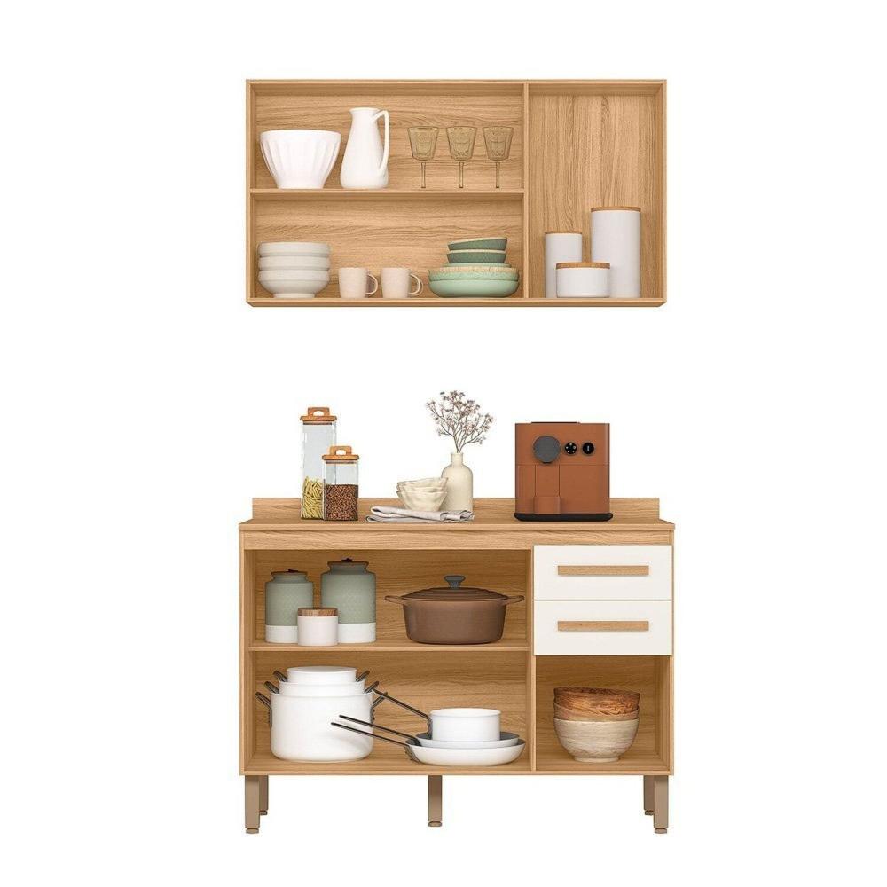 Miniatura Armario para Cozinha 120cm X 212,5cm Amore Freijó/Off White