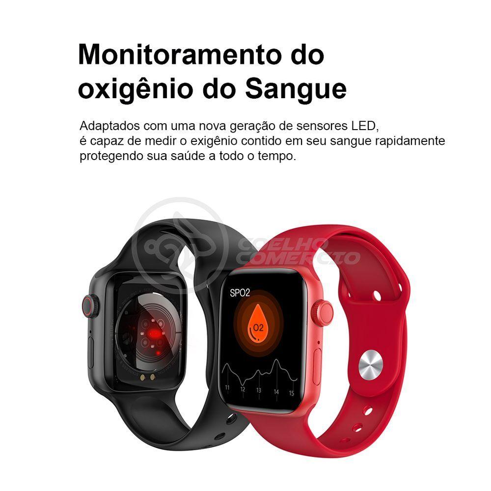 Relógio Smartwatch Hw22 Rosa Ligações Monitor Cardíaco