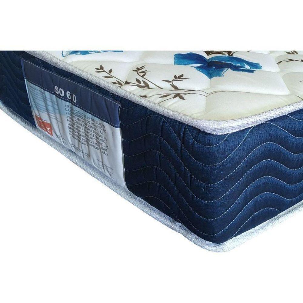 Miniatura Cama Box Baú Queen: Colchão Anatômico Ortobom D28 / Ep Iso 60 Super Firme + Base White(158X198)