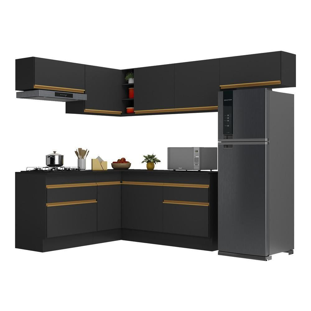 Miniatura Armário De Cozinha Completa De Canto V214 Dourado