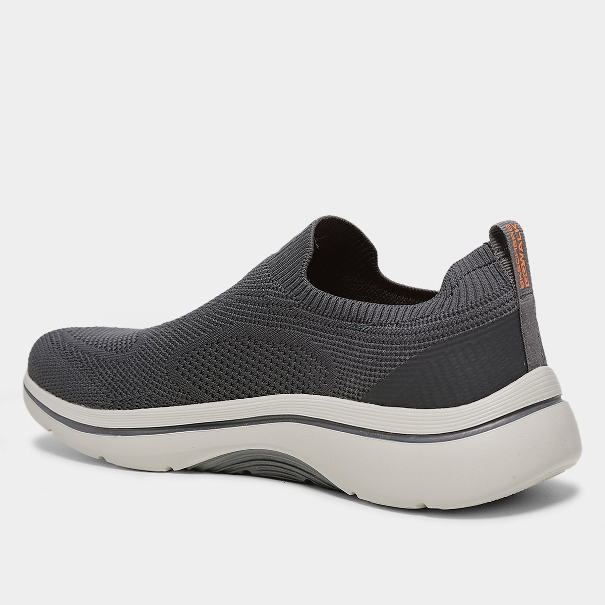 Miniatura Tênis Skechers Go Walk Arch Fit 2.0 Masculino Cinza+Laranja - 38