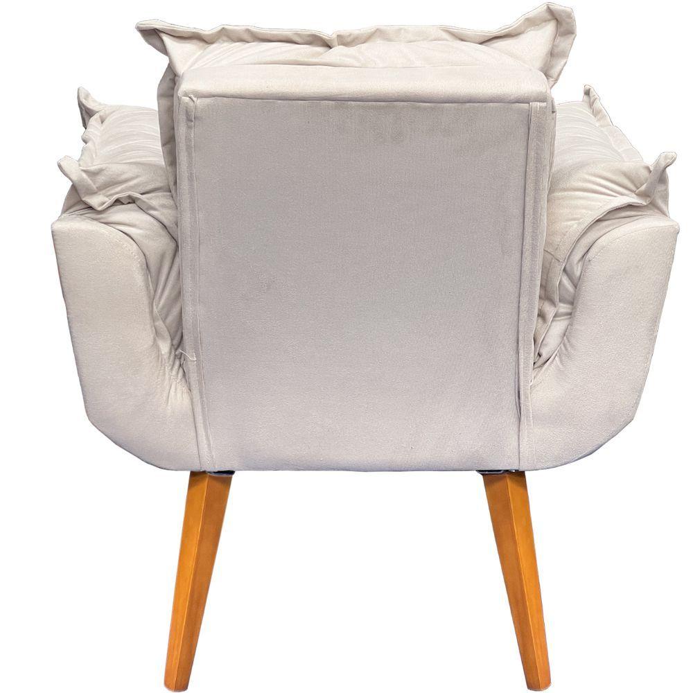 Miniatura Poltrona Decorativa Alice Pé Trapézio 30cm Castanho - Bege Suede