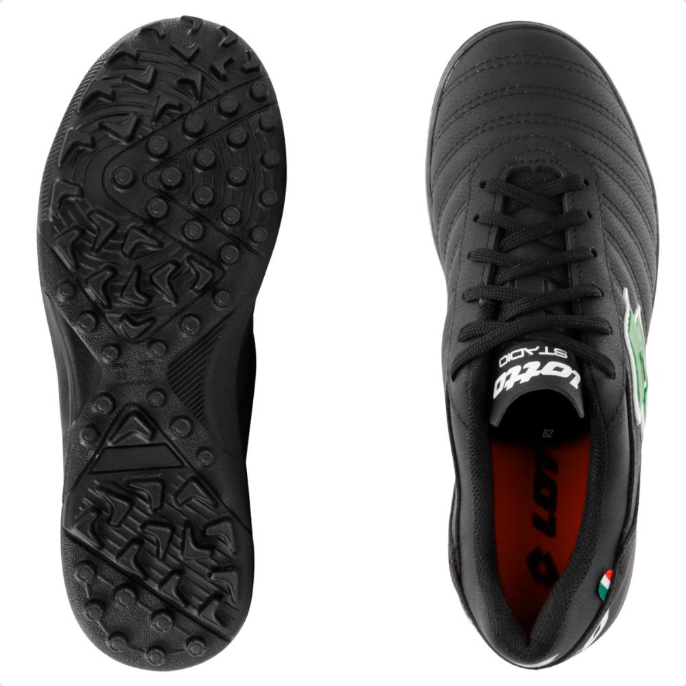 Chuteira Society Lotto Stadio Origin B500 Masculina Preto / Verde - 38