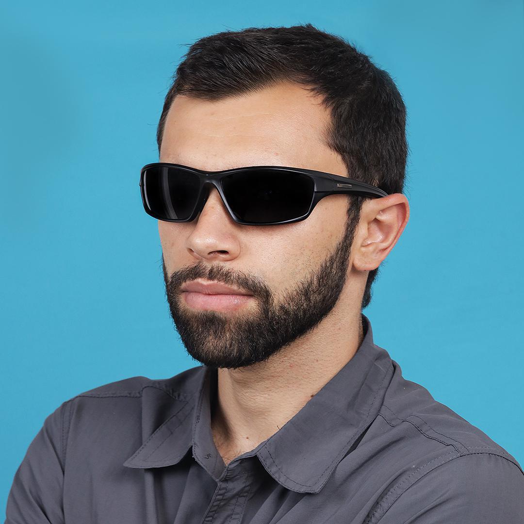 Óculos Sol Masculino Flexível Esportivo Polarizado Preto 702