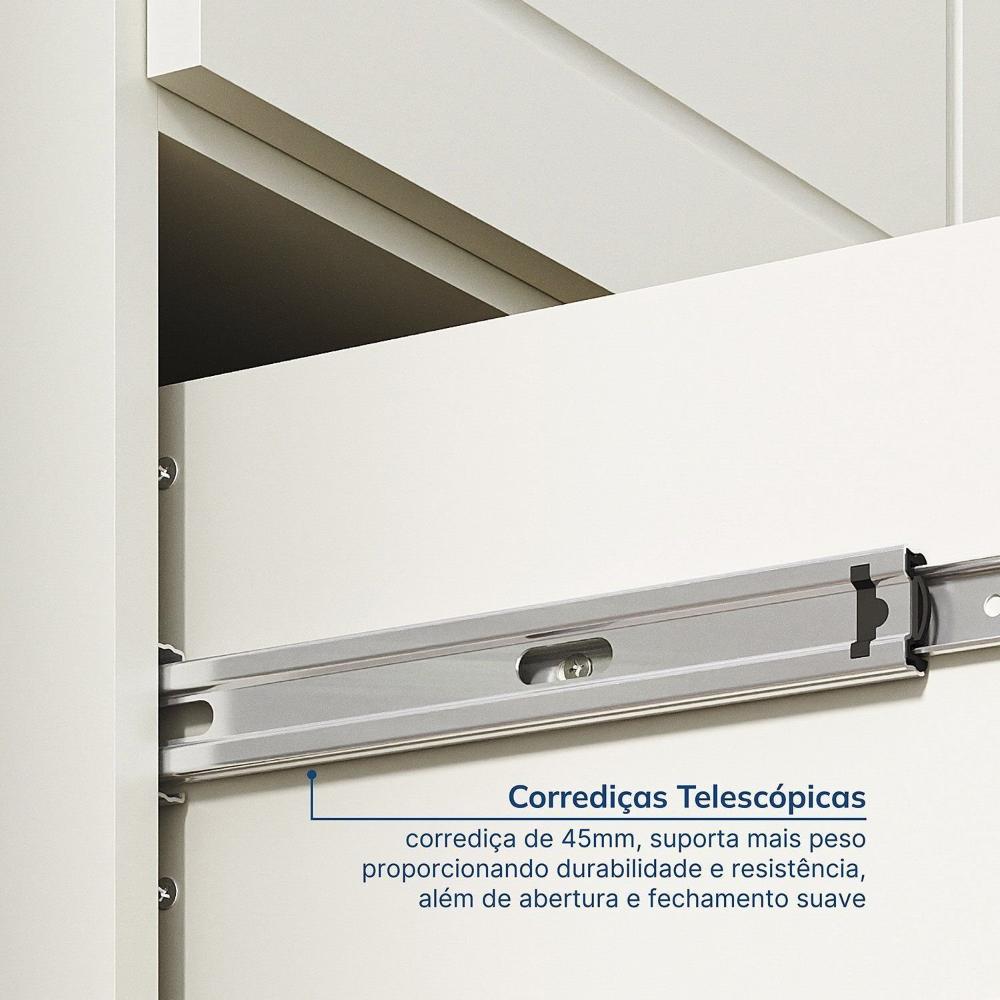 Guarda-roupa Solteiro 4 Portas 2 Gavetas Ananda Cabecasa Madeiramadeira OFFWHITE