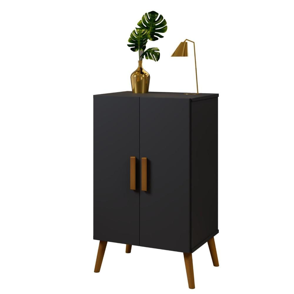 Miniatura Armário Organizador 2 Gavetas Cali Carmolar Preto