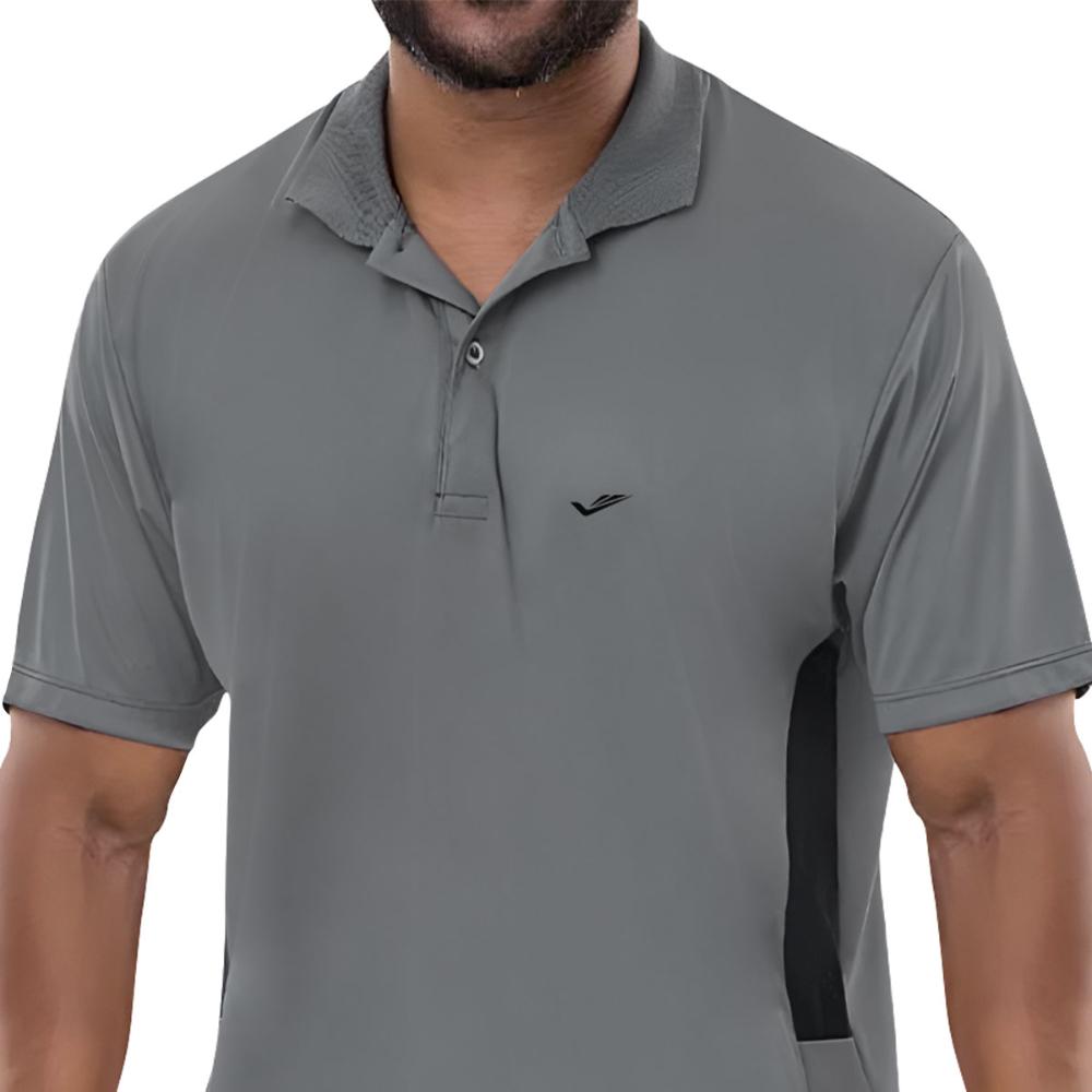 Miniatura Camisa Polo Elite Cinza e Marinho GG