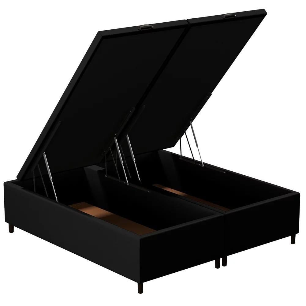 Miniatura Base Cama Box Baú Casal Queen 158cm Hit I02 Corano Preto - Mpozenato
