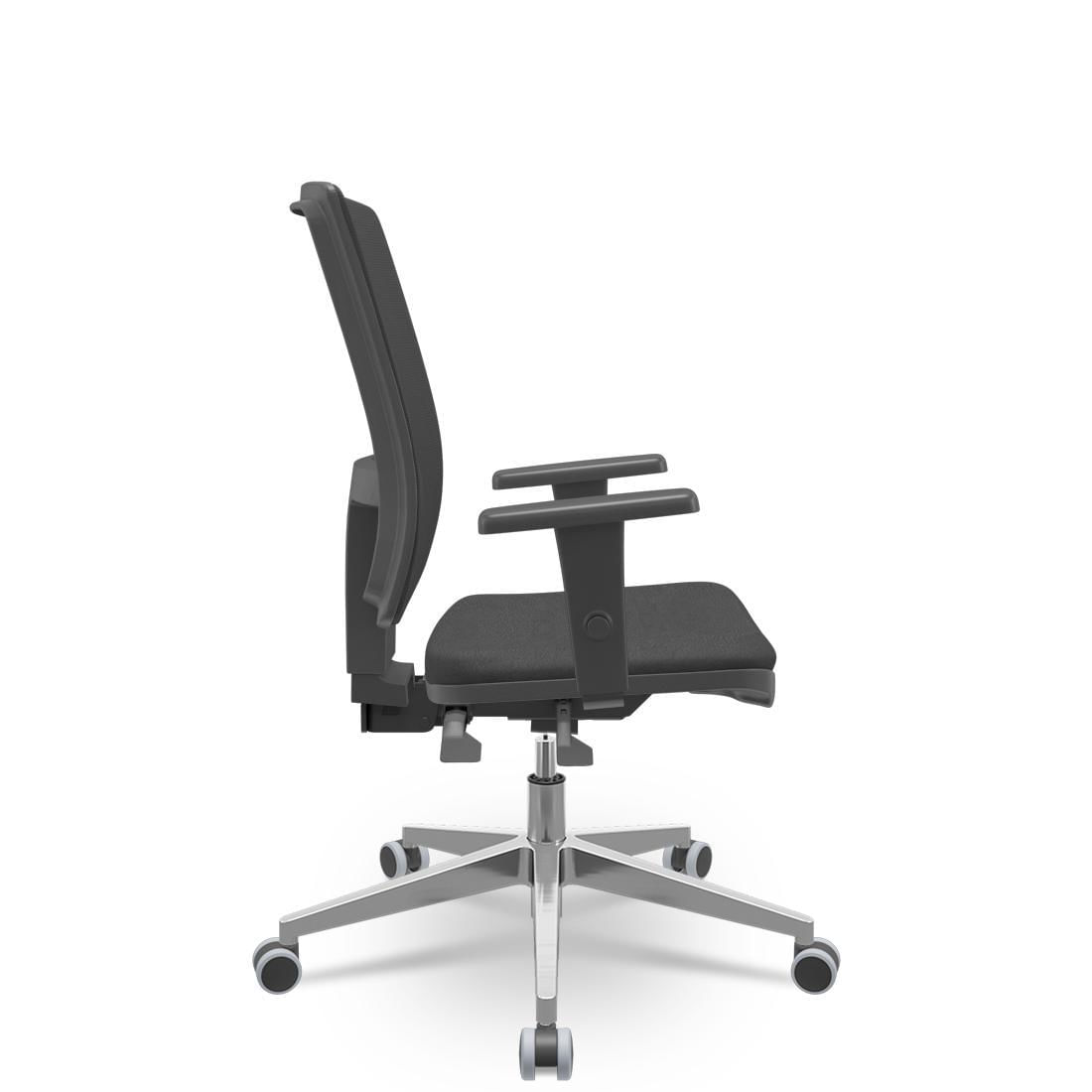 Miniatura Cadeira Brizza Tela 3D Backplax Aluminio - Poliéster Preto