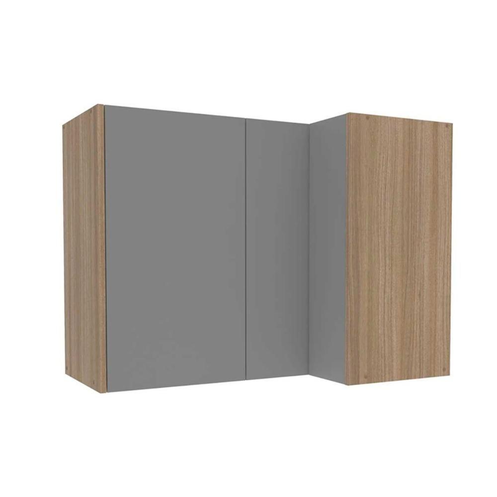 Miniatura Armário Aéreo P- Cozinha Canto Reto Mali C- 2 Portas 90cm Castanho-cinza - Politorno