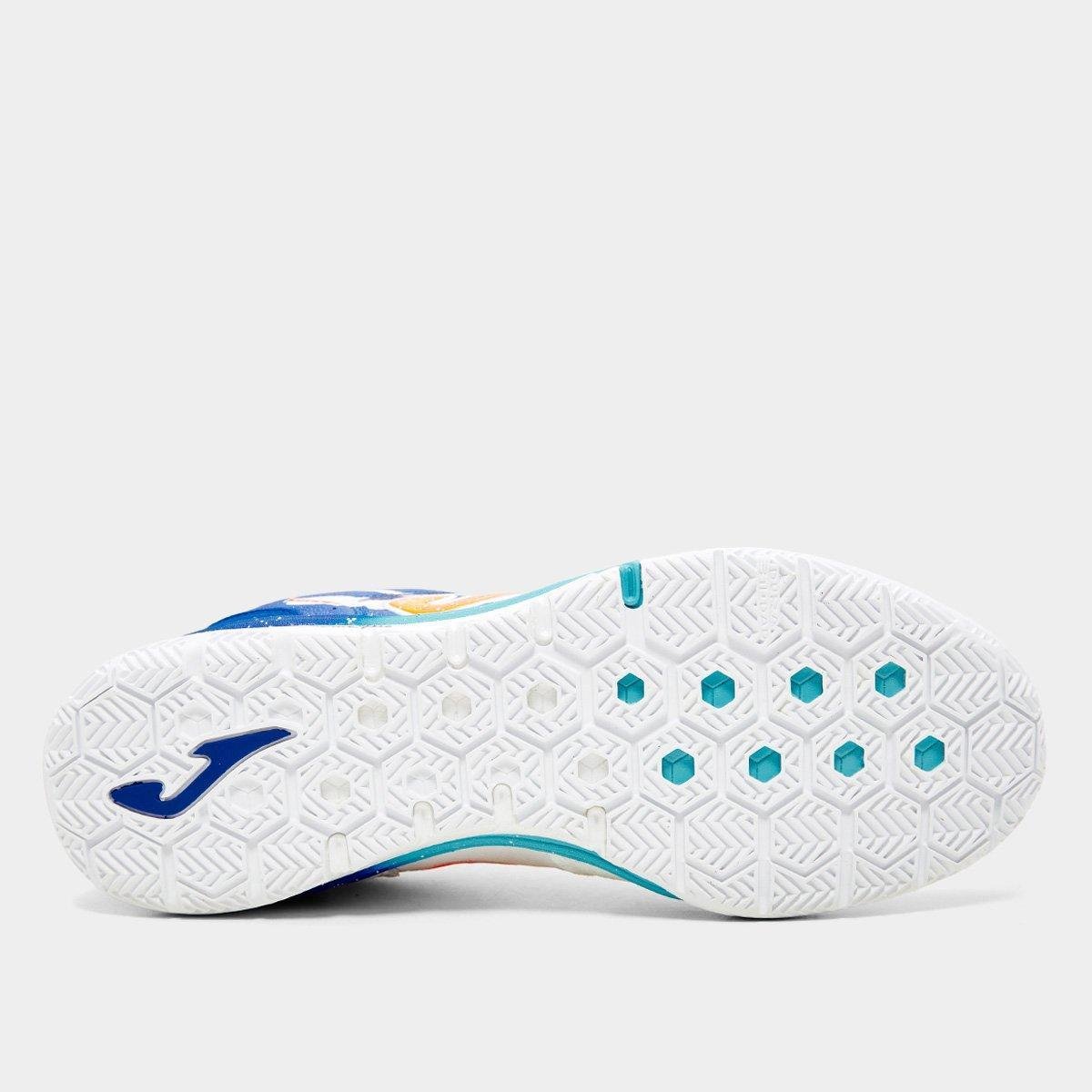Miniatura Chuteira Futsal Joma Top Flex Rebound Branco+Azul - 37