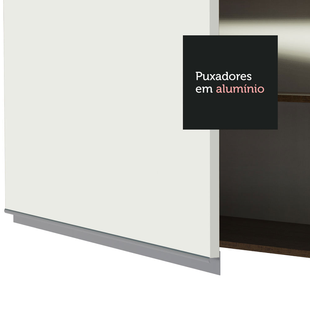 Miniatura Armário Aéreo Madesa Glamy 150 cm 2 Portas e 2 Nichos Rustic/Branco Cor:Rustic Branco