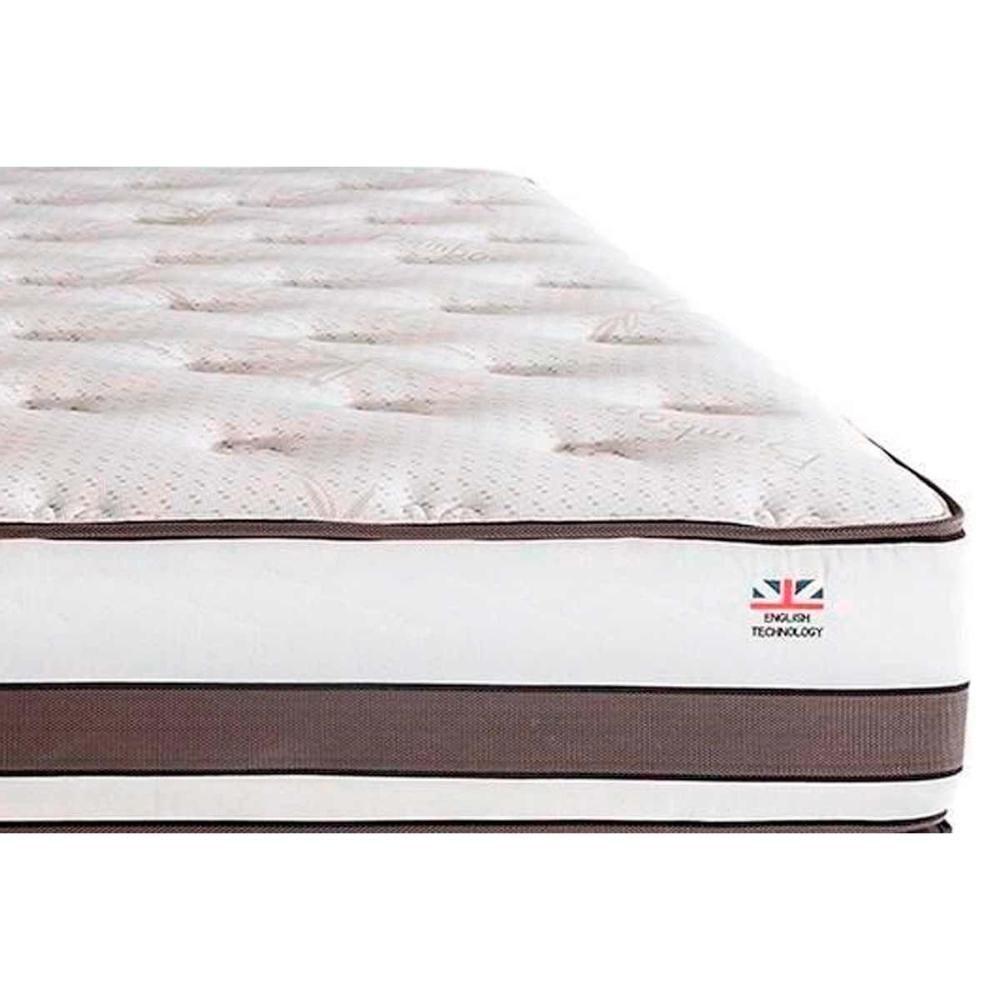 Miniatura Cama Box Baú King: Colchão Molas Masterpocket Ensacadas Herval Maxspring Sublime + Base Crc Courano Brown (193x203)