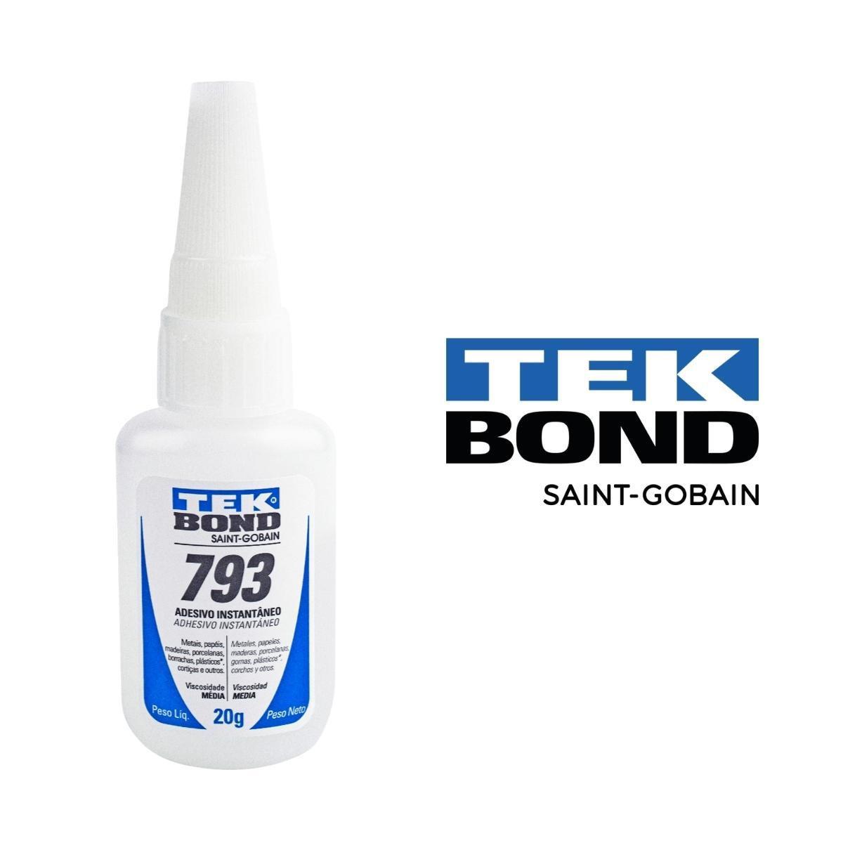Miniatura Kit 100 Tips Curvatura C Transparente + Cola Tek Bond 793