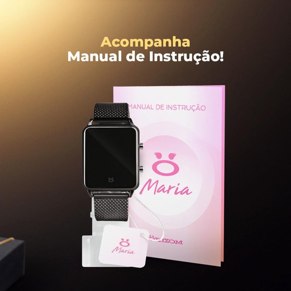Miniatura Relogio Feminino Digital Led Preto Silicone Original Barato