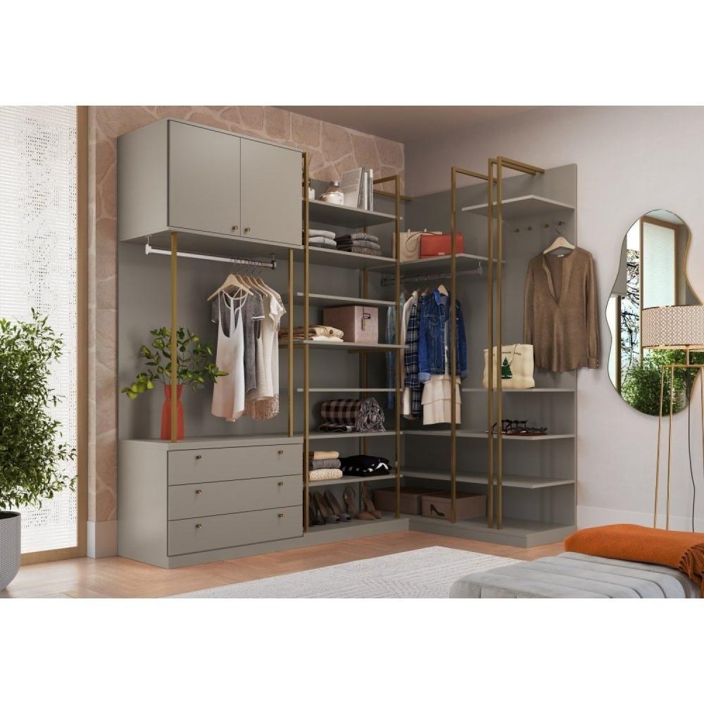 Miniatura Módulo Prateleiras e Suportes Guarda Roupa Closet Modulado Smart Tube Níquel