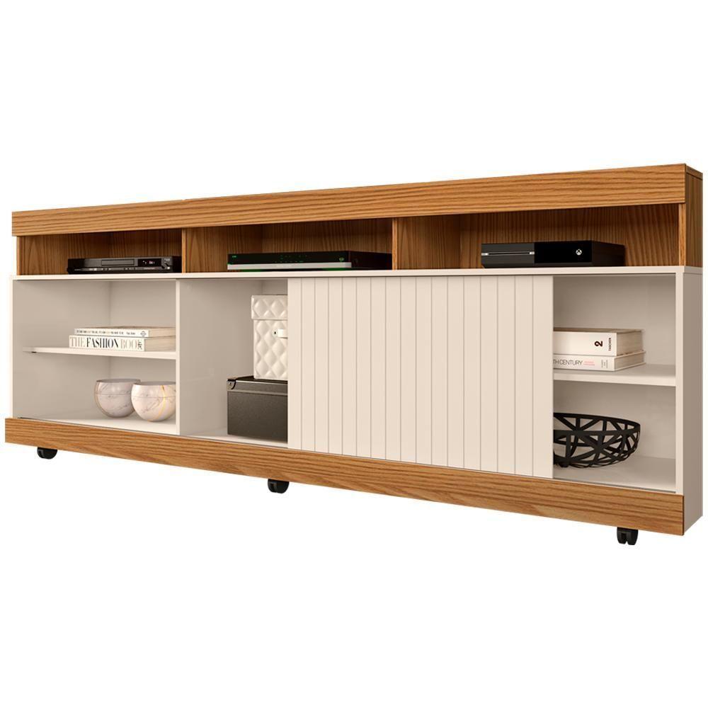 Miniatura Rack Bancada Tv 65 Pol 180 Cm 23163 Carv Eur Creme Dj Moveis Carv Eur Creme