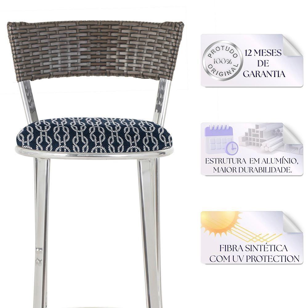 Miniatura Conjunto Com 2 Banquetas Em Alumínio, Fibra Sintética E Impermeável Tc Argila Z30