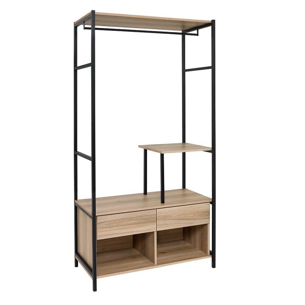 Miniatura Guarda Roupa Closet 2 Gavetas 2 Nichos Madri Ciplafe Carvalho Montreal