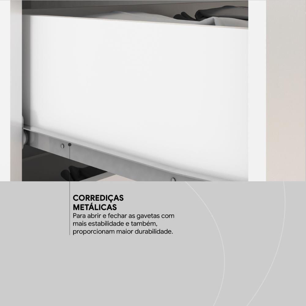 Miniatura Mesa De Cabeceira 4 Gavetas Presence - Branco Branco