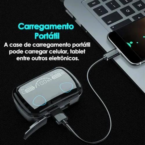 Miniatura Fone de Ouvido Bluetooth V5.1 M10 TWS - Branco