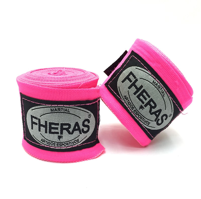 Miniatura Kit Boxe Muay Thai Fheras Luva Bandagem Bucal 10Oz Rosa