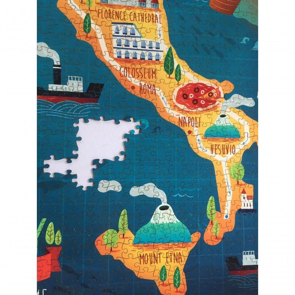 Miniatura Quebra Cabeça Mapa Ilustração Da Itália 78 X 78cm - 676 Pçs