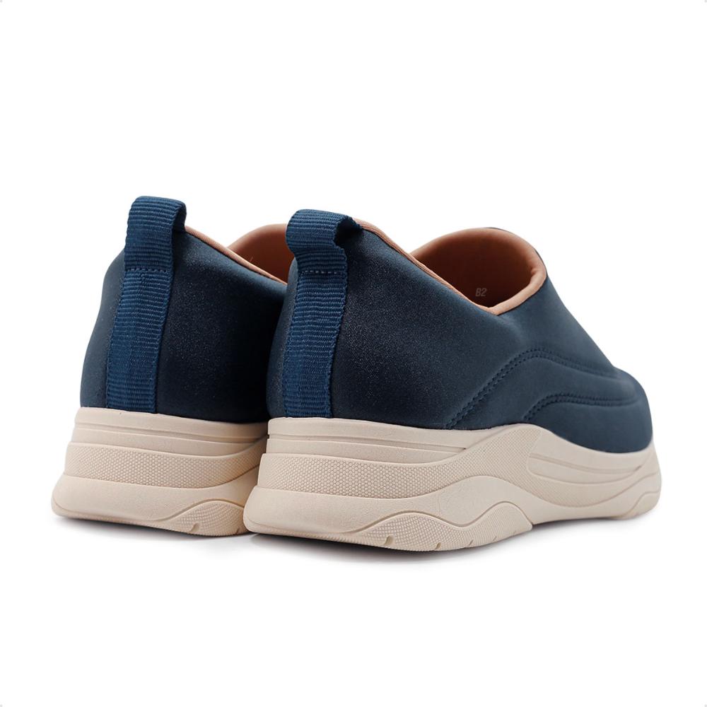 Miniatura Tênis Usaflex Slip On Feminino + 3 Pares de Meias Marinho / Bege - 34