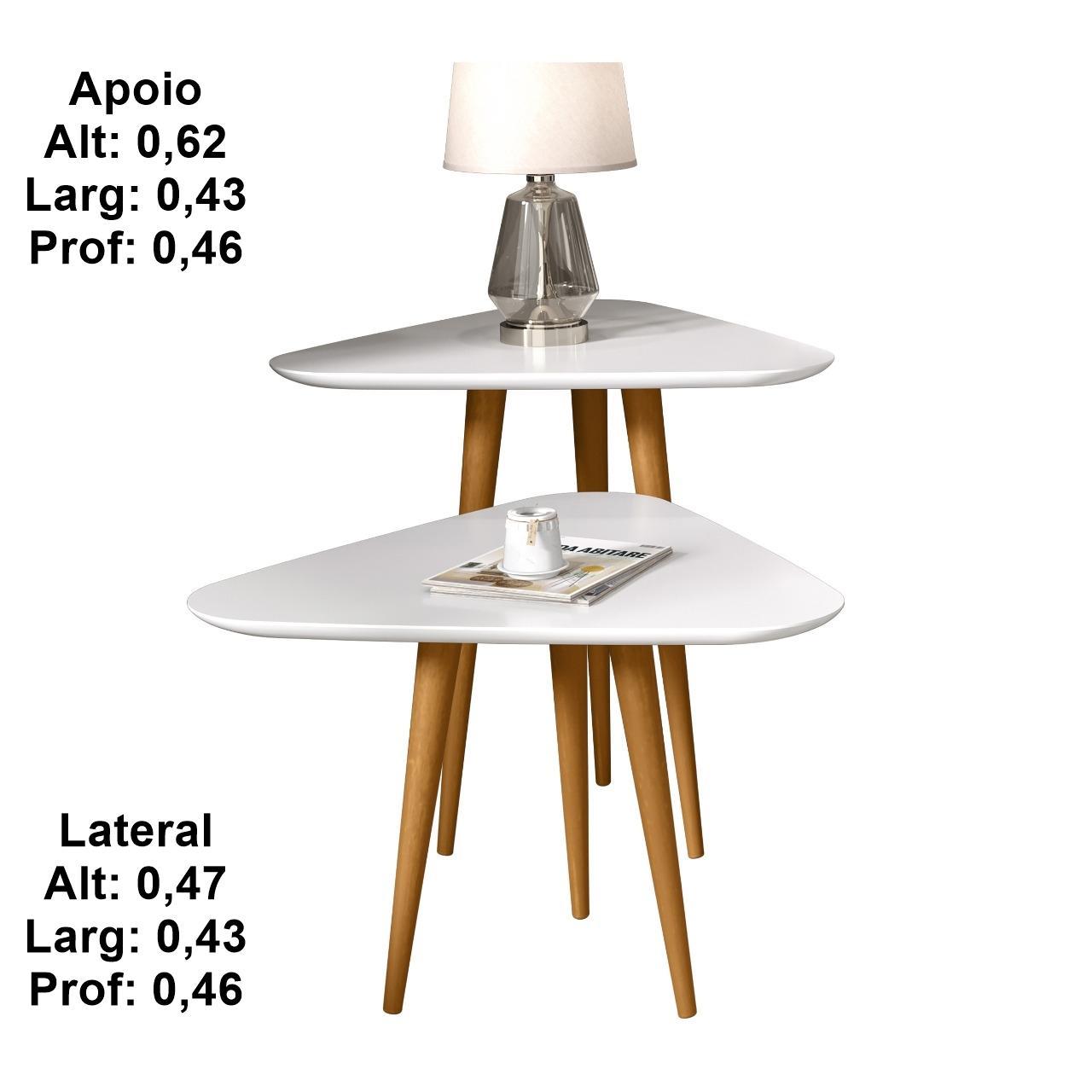 Miniatura Mesa Lateral E Apoio 3 Pontas Plus Pés Palito Branco Comprar
