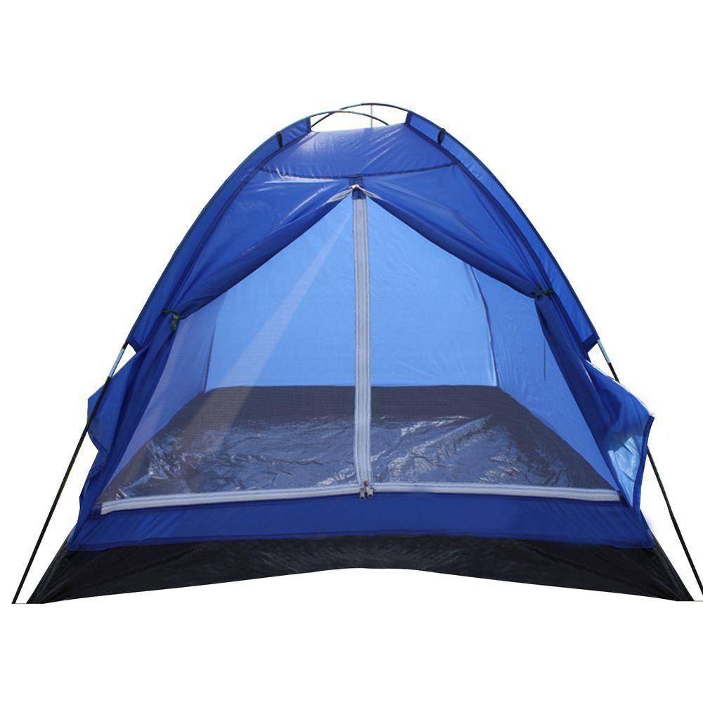 Miniatura Barraca Camping Tenda Iglu Portátil 4 Pessoas 200*135*100cm Ar Livre Pesca Azul Escuro Wct Fitness